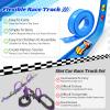 Flex Track 12 Ft Starter Set: Portable Rolls Up Race Tracks for Kids 3+ - DIY Race Car Ramp Track with Suction Cups - Flexible Race Track Compatible with Diecast 1/64th Cars - Birthday Gift for Boys view 3