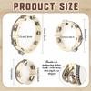 6 Pack Adult Wedding Tambourine Tambourine with Double Row Bell Hand Held Drum Percussion Musical Instrumen for Church Wedding Dance Party KTV view 2