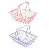 Toddmomy 2pcs Mini Shopping Basket: Cute Mini Grocery Basket with Handles - Small Wire Storage Bin for Girls Toddlers Toys Snacks Candy - Kitchen Pretend Toy view 1