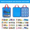 Travel Carrying Case Compatible with Little Tikes Story Dream Machine Books Starter Set, Portable Storage Bag with Transparent Pocket & Sponge Insert for 16 StoryBooks and CharactersCover Only- Blue view 2