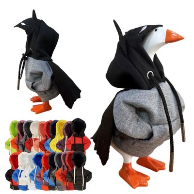 Porch Goose Outfits for 7 Inch Desk Goose Statue, Mini Goose Clothes, Duck Costume for Magnetic Goose Key Holder, Porch Duck Decor, Desk Pet, Fall Halloween Porch Goose Clothes (Batman Hoodie)