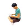 1/64 Scale Boy Figure Model Hand Painted Resin People Figurine for Micro Landscape Collections Desktop Ornament Green view 3