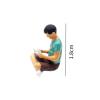 1/64 Scale Boy Figure Model Hand Painted Resin People Figurine for Micro Landscape Collections Desktop Ornament Green view 4
