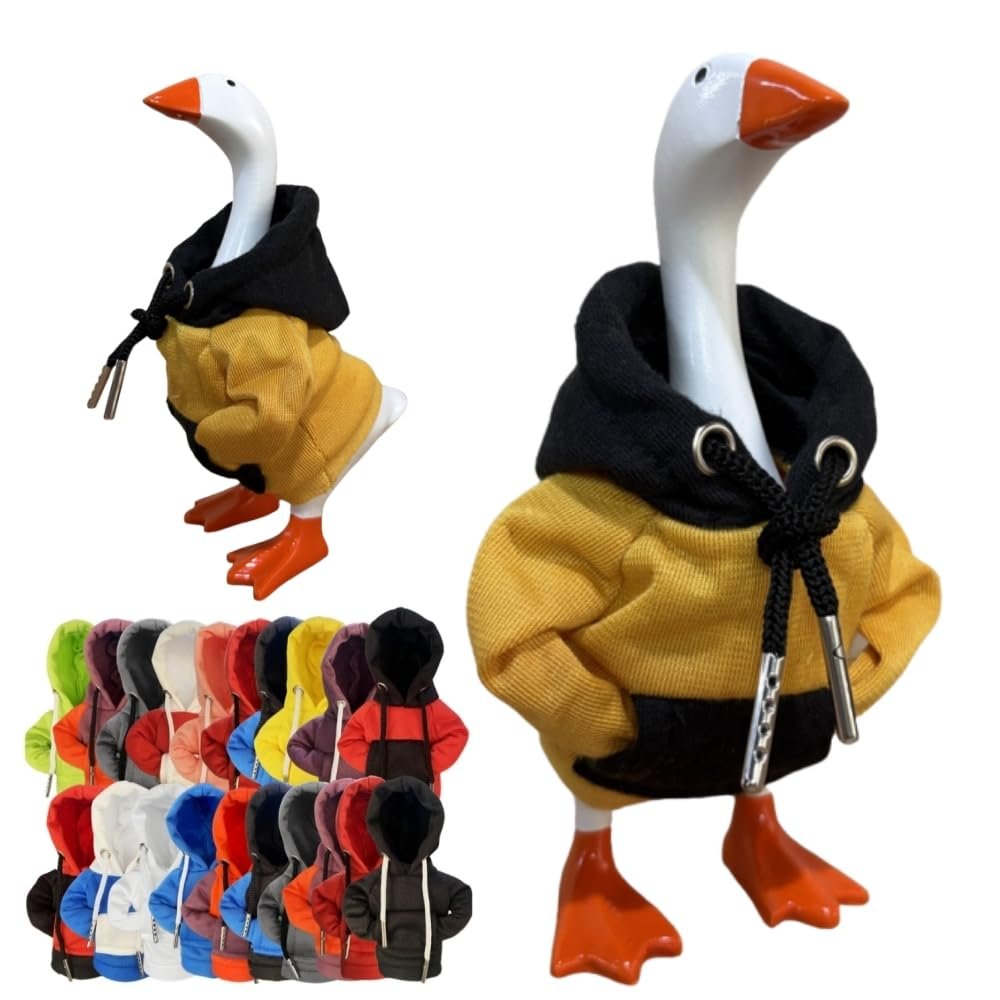 Porch Goose Outfits for 7 Inch Desk Goose Statue, Mini Goose Clothes, Duck Costume for Magnetic Goose Key Holder, Porch Duck Decor, Desk Pet, Fall Halloween Porch Goose Clothes (Y-BK)