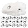 Abaodam 1 Set Halloween Spider Web with Spiders - 700sqft Glow in The Dark Stretchy Cobweb with Small Realistic Plastic Insect for Halloween Haunted House Party Decorations view 1