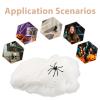Abaodam 1 Set Halloween Spider Web with Spiders - 700sqft Glow in The Dark Stretchy Cobweb with Small Realistic Plastic Insect for Halloween Haunted House Party Decorations view 4