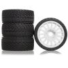 1/8 Extreme Speed RC Rally Car Tires On Road Tyres Ultra Hard Rims AND High Speed Tires 17mm HEX for 1/7 1/8 Scale Racing KM WRC C3 Redcat ARRMA HPI VRX WR8 HSP Hobao Kyosho GT2 (W233 White) view 1
