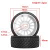 1/8 Extreme Speed RC Rally Car Tires On Road Tyres Ultra Hard Rims AND High Speed Tires 17mm HEX for 1/7 1/8 Scale Racing KM WRC C3 Redcat ARRMA HPI VRX WR8 HSP Hobao Kyosho GT2 (W233 White) view 2