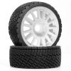 1/8 Extreme Speed RC Rally Car Tires On Road Tyres Ultra Hard Rims AND High Speed Tires 17mm HEX for 1/7 1/8 Scale Racing KM WRC C3 Redcat ARRMA HPI VRX WR8 HSP Hobao Kyosho GT2 (W233 White) view 3