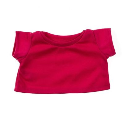 Heliconia Pink Basic T-Shirt 8 Inch Plush Toy Clothes  Soft Stuffed Animal Shirt Doll Outfit Plushie Wardrobe Accessory Kids Gift