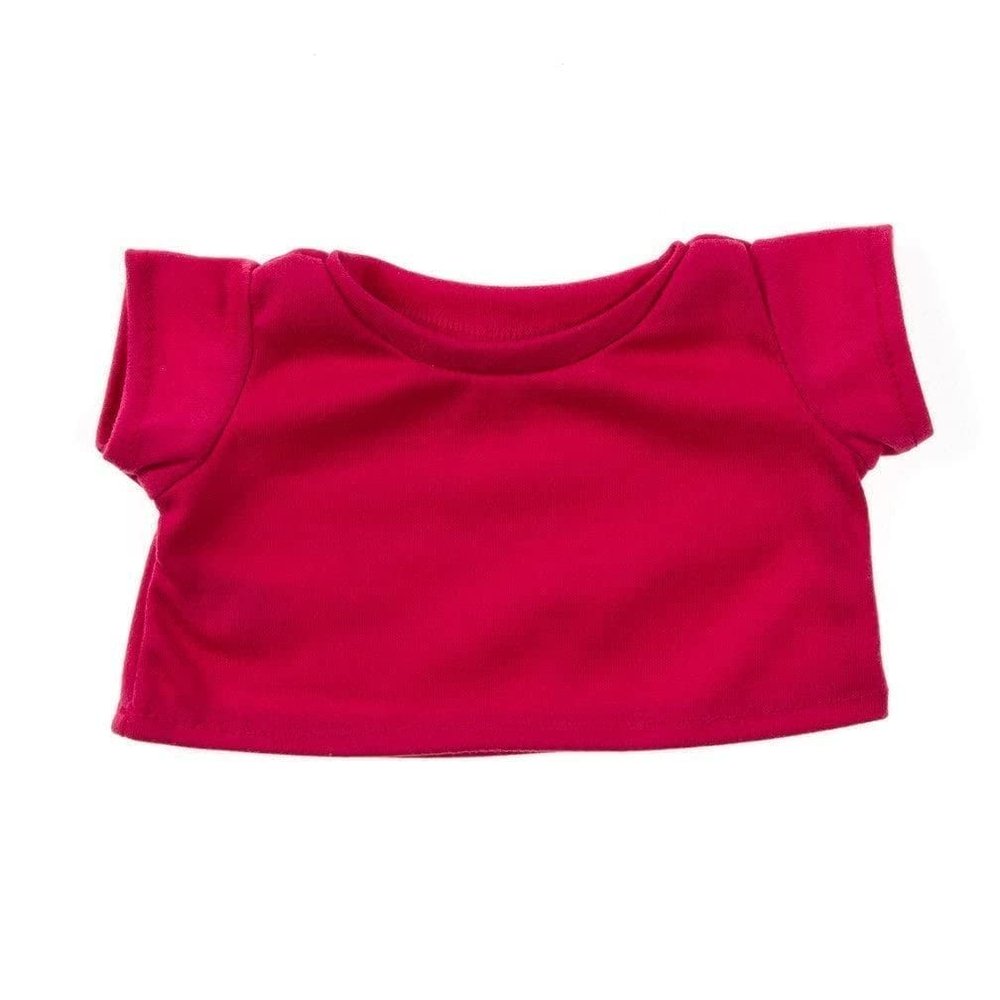 Heliconia Pink Basic T-Shirt 8 Inch Plush Toy Clothes  Soft Stuffed Animal Shirt Doll Outfit Plushie Wardrobe Accessory Kids Gift