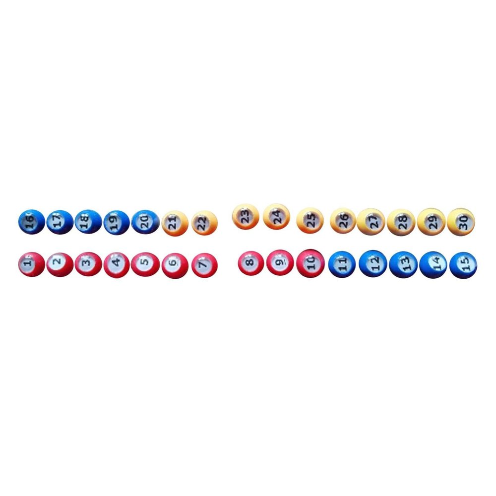30X Bingo Ball 1-30 Numbers Universal Supplies Portable Raffle Balls Tally Ball for Camping Traveling Birthday Household Regal Game