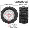 1/16 1/18 Monster Truck Wheel Rim Tires Set, OD: 75mm and 12mm Hex Compatible with 1/18 Scale RC Off-Road Monster Trucks ARRMA GRANITE GROM E-REVO Summit HPI WLtoys Volcano-16 R373/4PCS (White) view 2