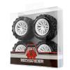 1/16 1/18 Monster Truck Wheel Rim Tires Set, OD: 75mm and 12mm Hex Compatible with 1/18 Scale RC Off-Road Monster Trucks ARRMA GRANITE GROM E-REVO Summit HPI WLtoys Volcano-16 R373/4PCS (White) view 4