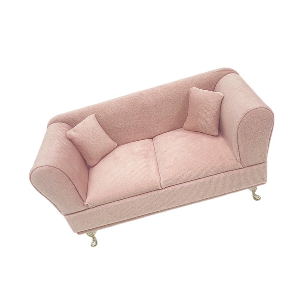 1/6 Scale Dollhouses Loveseat Sofa Model Jewelry Box for Decoration and Pretend Play Scenes Dollhouses Decoration