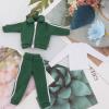 1/12 Male Action Figure Clothes Tracksuit Fashion Coat Bottoming Shirt Miniature Sweatsuits Outfits Doll Clothing Sportswear, Green view 4