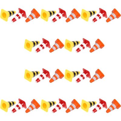 BESPORTBLE 30pcs Miniature Road Cone Mini Traffic Cones Plastic Sign Roadblock Sign Model Safety Barriers Photo Prop Educational for Kids