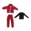 1/12 Male Action Figure Clothes Tracksuit Fashion Coat Bottoming Shirt Miniature Sweatsuits Outfits Doll Clothing Sportswear, Red view 1