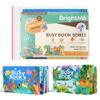 BrightM Montessori Busy Book Set (Dinosaur + Ocean)  Preschool Learning Activities for Ages 3+, Fine Motor Skills, Interactive Velcro Activity Kit, Travel Toy for Kids (2-in-1 Bundle) view 1