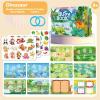 BrightM Montessori Busy Book Set (Dinosaur + Ocean)  Preschool Learning Activities for Ages 3+, Fine Motor Skills, Interactive Velcro Activity Kit, Travel Toy for Kids (2-in-1 Bundle) view 2