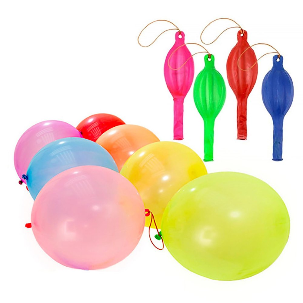 10/20pcs Colorful Balloon Thickened Punching Bounce With Rubber Bands Handle For Kids Childrens Parties Favor For Kid