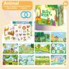 BrightM Montessori Busy Book (Animal Theme) Preschool Learning Activities for Ages 3+, Fine Motor Skills, Travel Activity Kit, Interactive Velcro Learning Toy view 2
