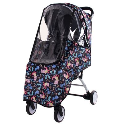 1Pc Portable Rain Cover Weatherproof Shield Wind Canopy Pushchair Mesh Ventilation Cover for Boys Babies Girl Infant