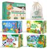 BrightM Montessori Busy Book Set (4-in-1) Preschool Learning Activities for Ages 3+, Fine Motor Skills, Travel Activity Kit, Dinosaur Farm Ocean Animal Themes view 1