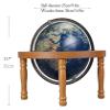 ATMRC World Globe Luminated World Globe with Four-Corner Wooden Stand Built in LED for Illuminated Night View Antique Globes for Home Office School Classroom(B) view 2