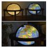 ATMRC World Globe Luminated World Globe with Four-Corner Wooden Stand Built in LED for Illuminated Night View Antique Globes for Home Office School Classroom(B) view 4
