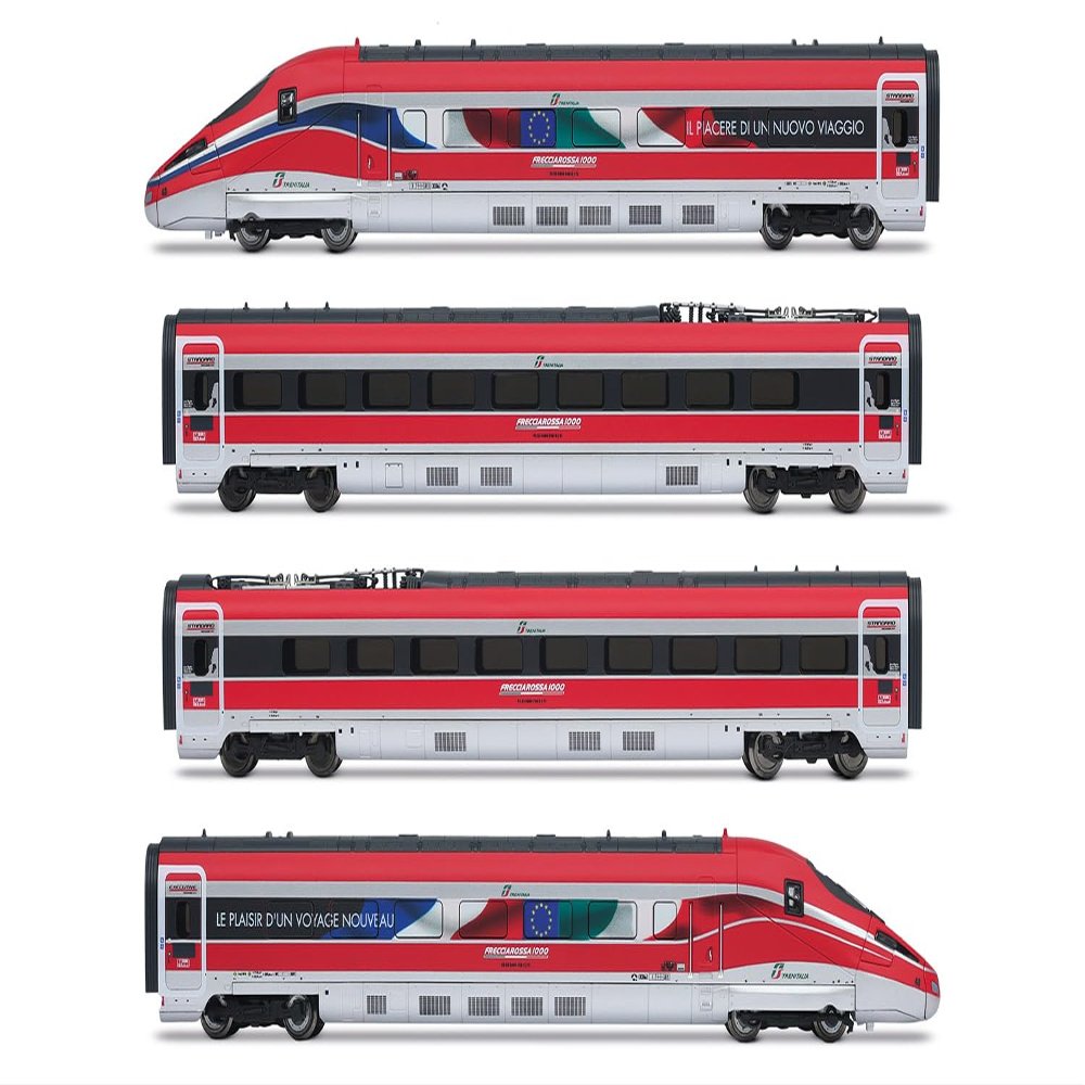 ARNOLD HN2621D Frecciarossa 1000 Base Set, 4 Elements, Service in France, ep. VI, with DCC decoder, Metal, Red/Grey