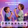 Mini Karaoke Machine for Kids with 2 Wireless Microphones, Portable Bluetooth Speaker Gift for Girls Toys 4, 5, 6, 7, 8, 9, 10, 12+ Years, LED Lights Chritmas Birthday Festival for Party, Home(Pink) view 3