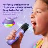 Mini Karaoke Machine for Kids with 2 Wireless Microphones, Portable Bluetooth Speaker Gift for Girls Toys 4, 5, 6, 7, 8, 9, 10, 12+ Years, LED Lights Chritmas Birthday Festival for Party, Home(Purple) view 3