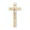 10" Oak Wood Cross with Museum Gold Finish Corpus view 1