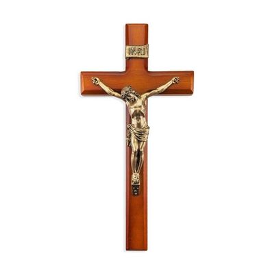 12" Two Tone Cross with Museum Gold Finish Corpus