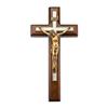 10" Walnut Wood and Pearlized Cross with Museum Gold Finish Corpus view 1