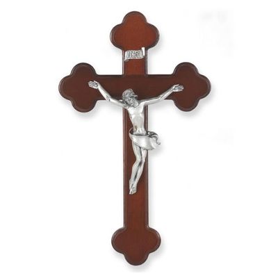 10" Walnut Cross w/an Italian Silver Finish Corpus