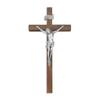 10" Walnut Wood Cross with a Fine Pewter Corpus Crucifix view 1