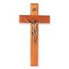 10" Cherry Wood Cross with a Museum Gold Finish Corpus view 1