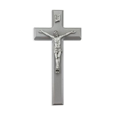 10" Grey Cross with Fine Pewter Corpus
