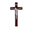 12" Dark Cherry Cross with a Fine Pewter Corpus view 1