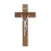10" Walnut Cross with an Italian Silver Finish Corpus view 1