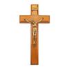 10" Cherry Wood Cross with Museum Gold Finish Corpus view 1