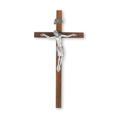 11" Walnut Cross w/an Italian Silver Finish Corpus