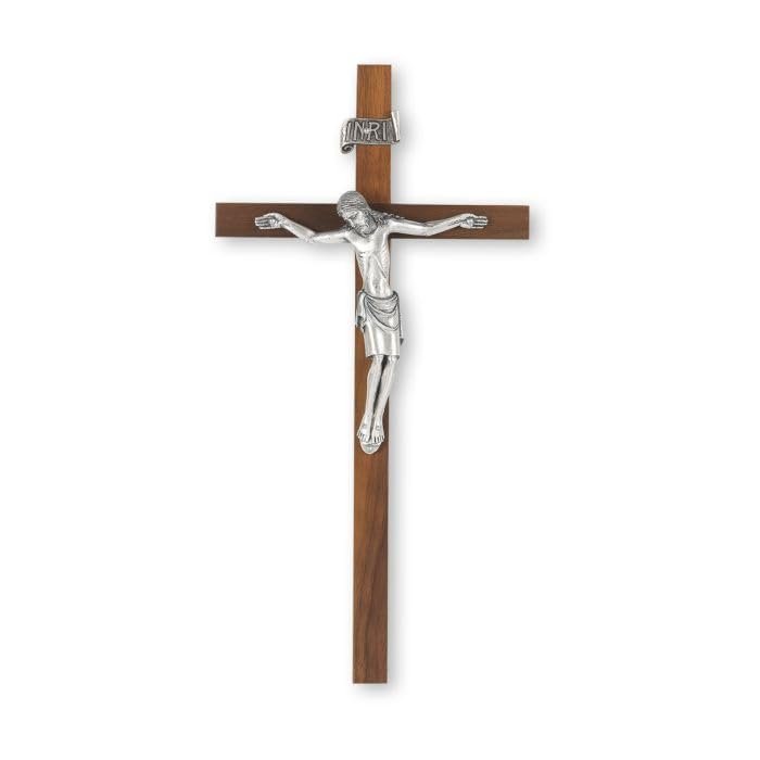 11" Walnut Cross w/an Italian Silver Finish Corpus