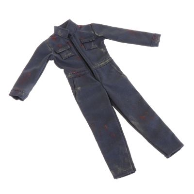 1:12 Scale Male Action Figure Jumpsuit Blue Doll Clothing for 6 Inch Collectible Figures Fashionable Cosplay Outfit