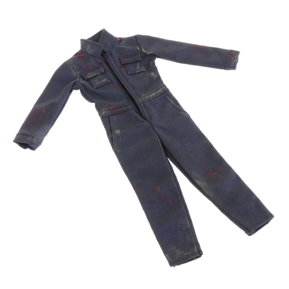 1:12 Scale Male Action Figure Jumpsuit Blue Doll Clothing for 6 Inch Collectible Figures Fashionable Cosplay Outfit