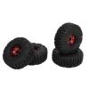4PCS 1.0IN SMALL RC WHEELS TIRES ALUMINIUM ALLOY RC CLIMBING CAR WHEELS TIRE FOR 1/18 1/24 SCX24 BRONCO C10 JLU DEADBOLT GRADIATOR FMS FCX24 (Red) view 2