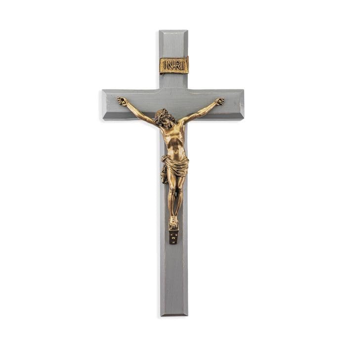 12" Grey Cross with Museum Gold Tone Corpus
