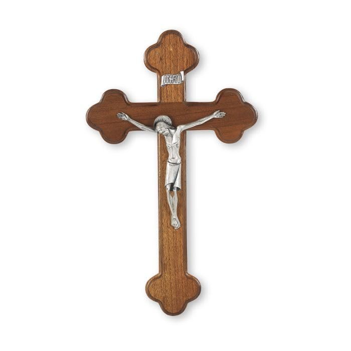 10" Walnut Cross w/Italian Silver Finish Corpus